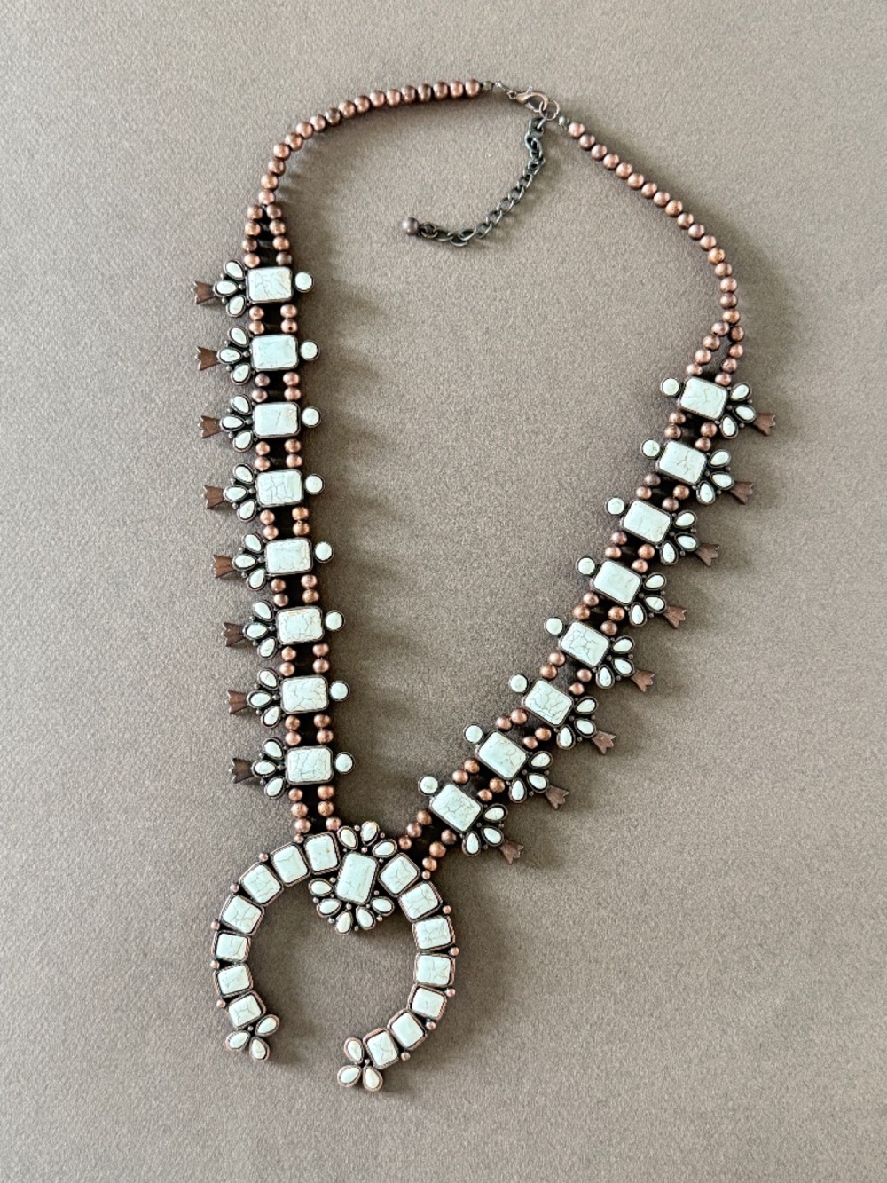 Western Style Statement Squash Blossom Necklace